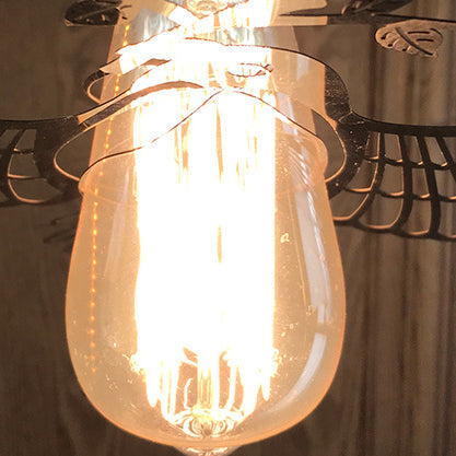 Traditionelle rustikale Vogel Eisen 1-Licht Pendelleuchte für das Wohnzimmer