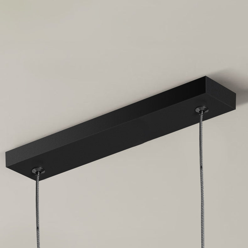 Moderne Minimalistische Lange Streifen Hardware Aluminium Silikagel LED Insel Licht Kronleuchter Für Esszimmer