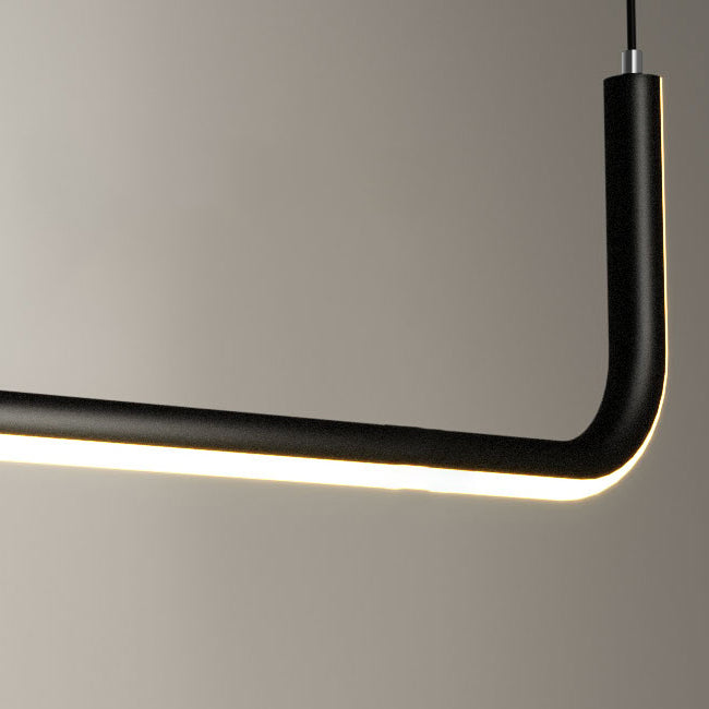 Moderne Minimalistische Lange Streifen Hardware Aluminium Silikagel LED Insel Licht Kronleuchter Für Esszimmer