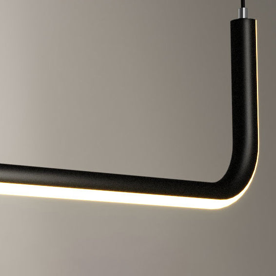 Moderne Minimalistische Lange Streifen Hardware Aluminium Silikagel LED Insel Licht Kronleuchter Für Esszimmer