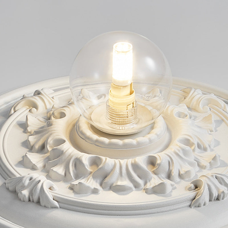 französische handgefertigte runde Relief-Resin-Glas 1-Licht Deckenleuchte für Flur