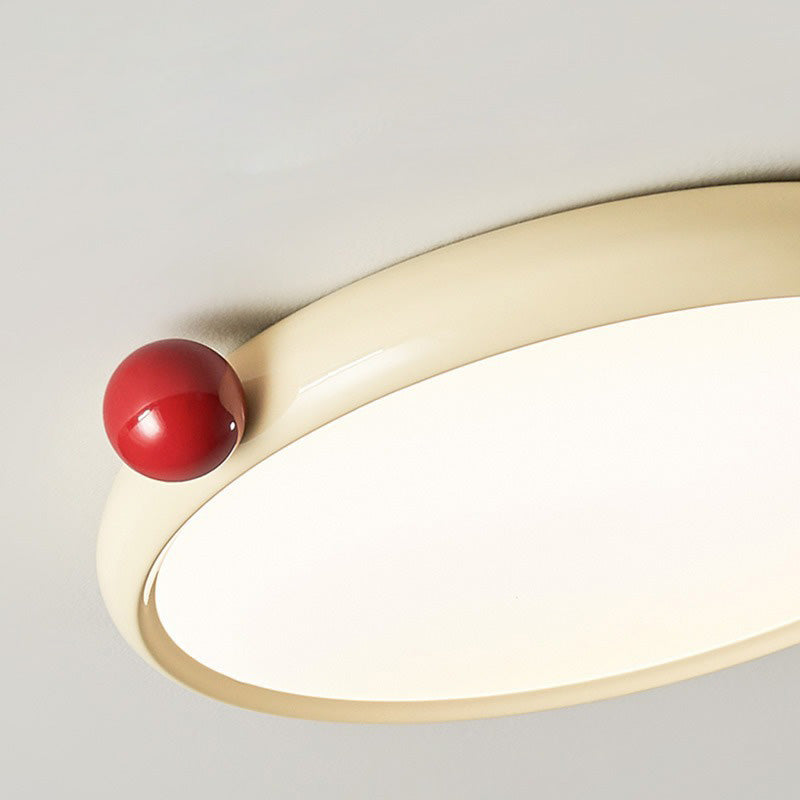 Moderne Minimalistische Runde Kleine Bohnen Eisen PVC LED Deckenleuchte Für Das Wohnzimmer