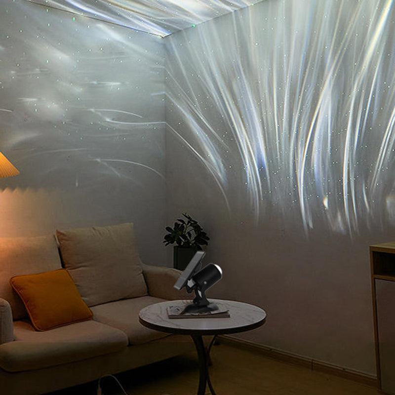 Zeitgenössische industrielle dynamische rotierende Aurora Aluminium LED Solar Wandleuchte Spotlicht für den Garten