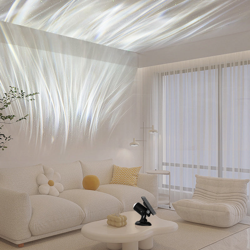 Zeitgenössische industrielle dynamische rotierende Aurora Aluminium LED Solar Wandleuchte Spotlicht für den Garten