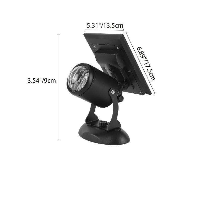 Zeitgenössische industrielle dynamische rotierende Aurora Aluminium LED Solar Wandleuchte Lampe Spotlicht für den Garten
