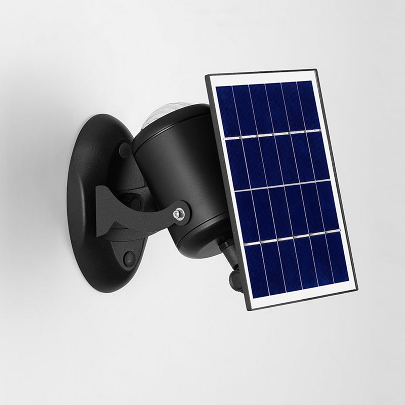 Zeitgenössische industrielle dynamische rotierende Aurora Aluminium LED Solar Wandleuchte Lampe Spotlicht für den Garten