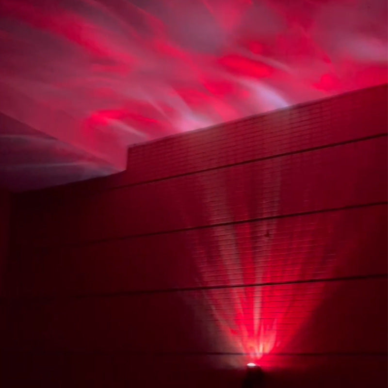 Zeitgenössische industrielle dynamische rotierende Aurora Aluminium LED Solar Wandleuchte Spotlicht für den Garten