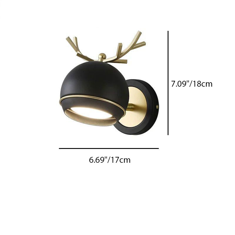 Zeitgenössische kreative Geweih-Globus-Eisen 1-Lampe Wand sconce Lampe für Schlafzimmer
