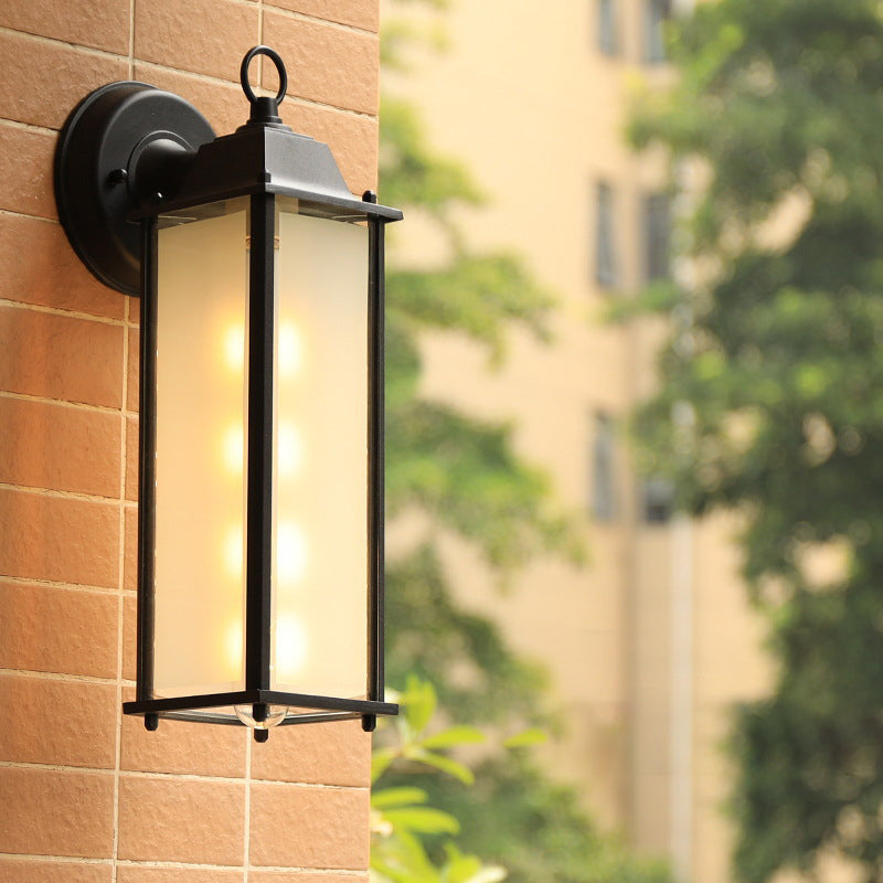 Moderne Minimalistische Quadrat Rechteck Rund Glas Aluminium 1-Licht Wandleuchte Lampe Für Garten