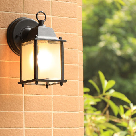 Moderne Minimalistische Quadrat Rechteck Rund Glas Aluminium 1-Licht Wandleuchte Lampe Für Garten