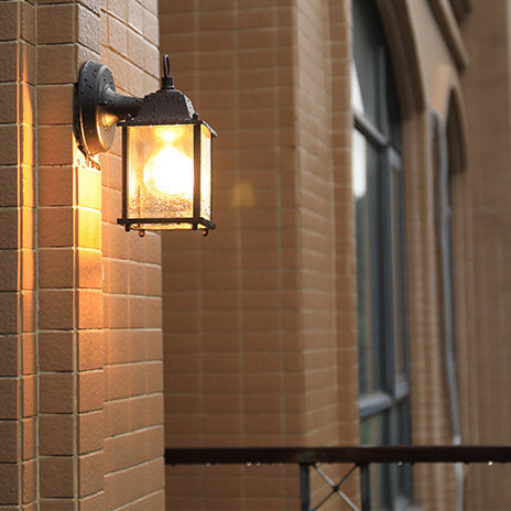 Moderne Minimalistische Quadrat Rechteck Rund Glas Aluminium 1-Licht Wandleuchte Lampe Für Garten