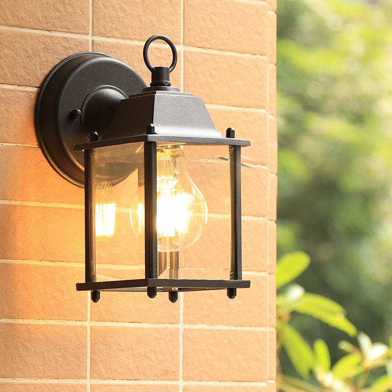 Moderne Minimalistische Quadrat Rechteck Rund Glas Aluminium 1-Licht Wandleuchte Lampe Für Garten