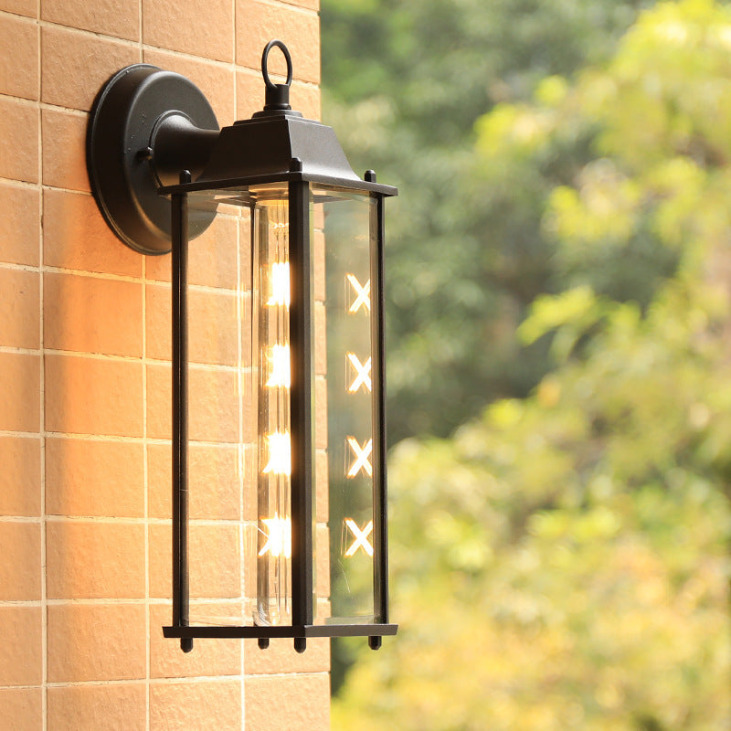 Moderne Minimalistische Quadrat Rechteck Rund Glas Aluminium 1-Licht Wandleuchte Lampe Für Garten
