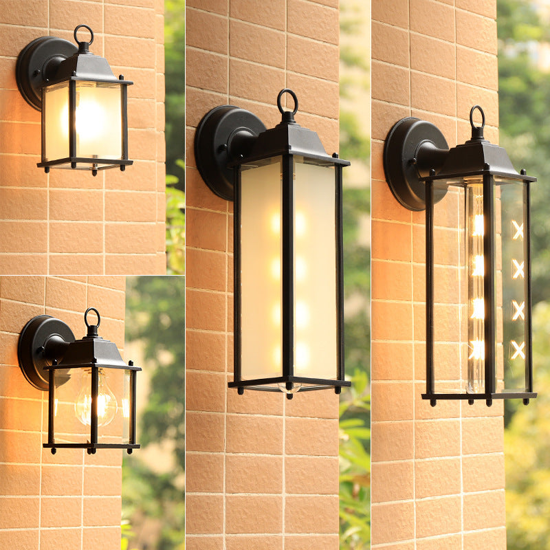 Moderne Minimalistische Quadrat Rechteck Rund Glas Aluminium 1-Licht Wandleuchte Lampe Für Garten