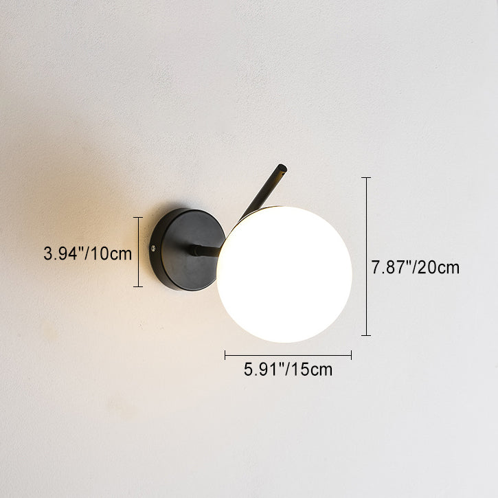 Zeitgenössische kreative runde Kugel Wasser gemustertes Glas Eisen 1-Lampe Wandstrahler für das Wohnzimmer