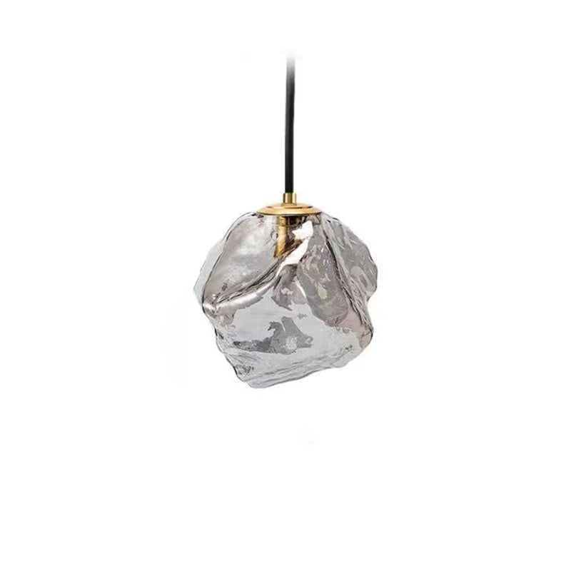 Modern Minimalist Metall Glas Eiswürfel 1-Licht Pendelleuchte für Nachtisch