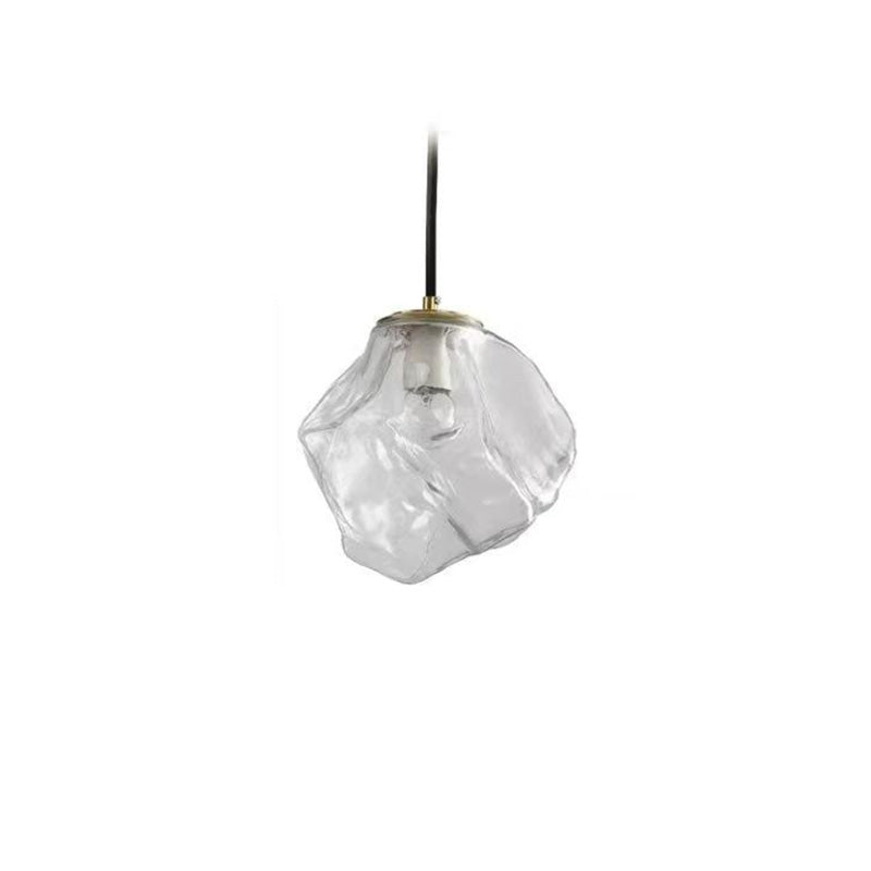 Modern Minimalist Metall Glas Eiswürfel 1-Licht Pendelleuchte für Nachtisch