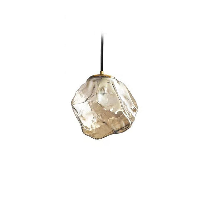 Modern Minimalist Metall Glas Eiswürfel 1-Licht Pendelleuchte für Nachtisch
