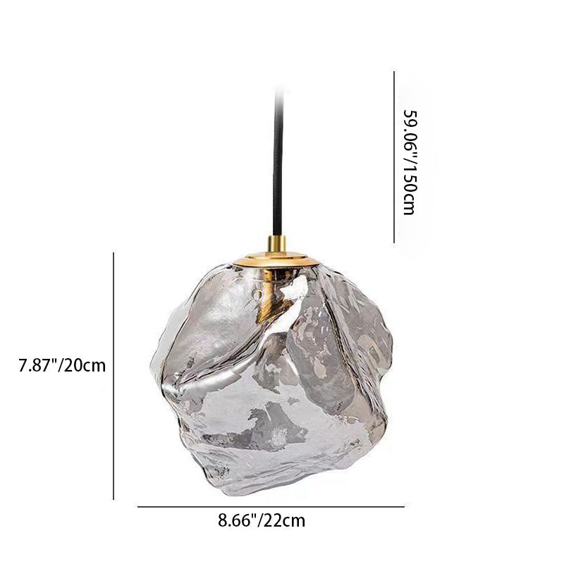 Modern Minimalist Metall Glas Eiswürfel 1-Licht Pendelleuchte für Nachtisch