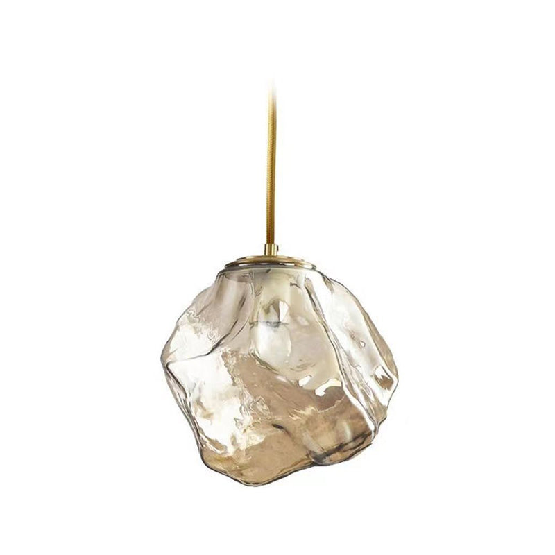 Modern Minimalist Metall Glas Eiswürfel 1-Licht Pendelleuchte für Nachtisch