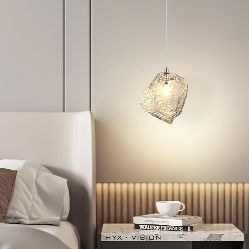 Modern Minimalist Metall Glas Eiswürfel 1-Licht Pendelleuchte für Nachtisch