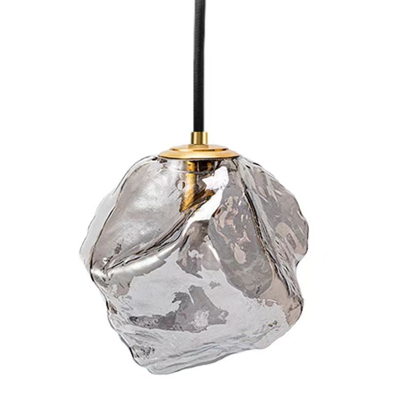 Modern Minimalist Metall Glas Eiswürfel 1-Licht Pendelleuchte für Nachtisch