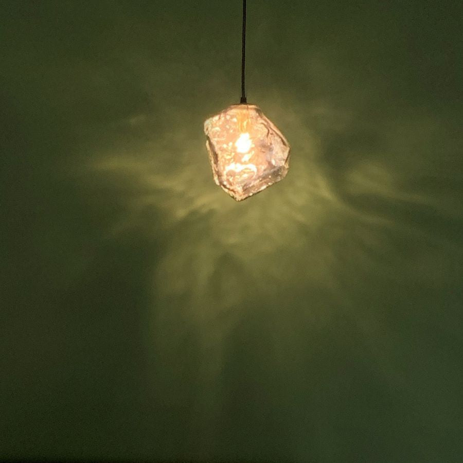 Modern Minimalist Metall Glas Eiswürfel 1-Licht Pendelleuchte für Nachtisch