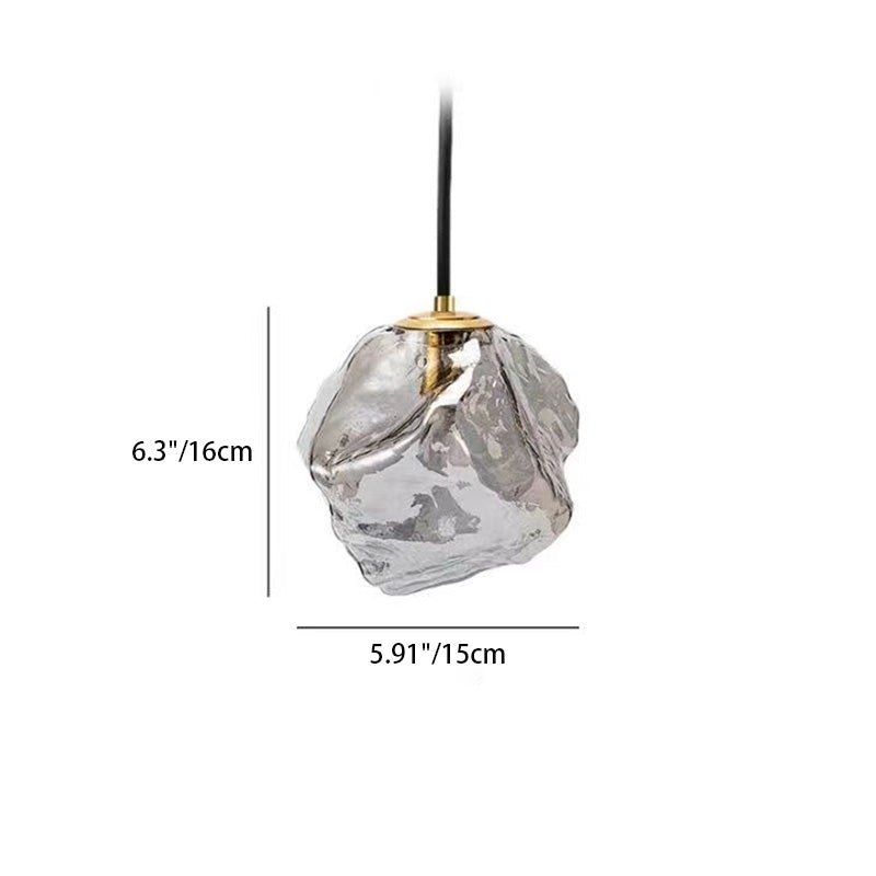 Modern Minimalist Metall Glas Eiswürfel 1-Licht Pendelleuchte für Nachtisch