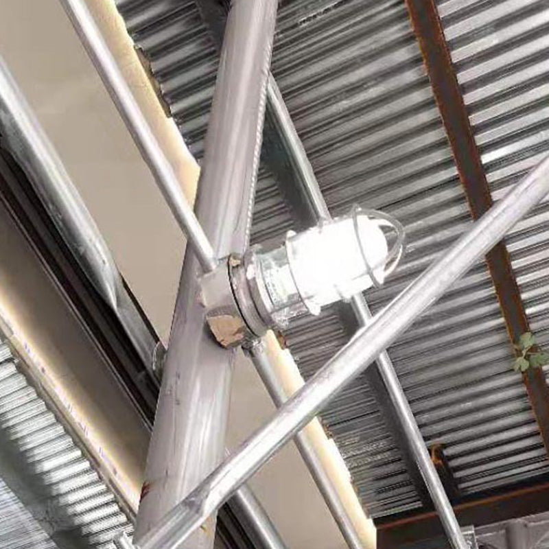 Industriewasserfeste Aluminiumlegierung Glaszylinder Käfig 1-Licht Halb-flush Deckenleuchte für Außenpatio