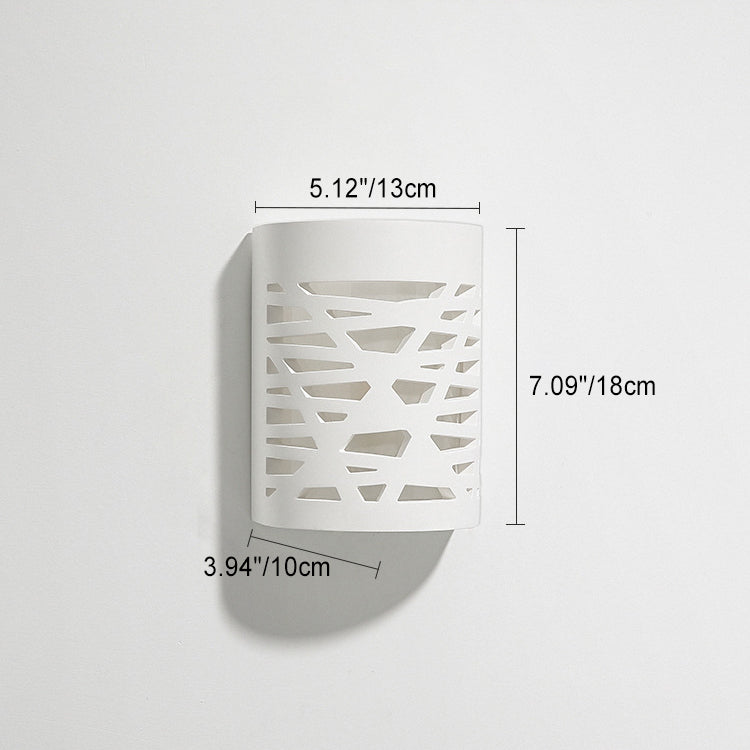 Zeitgenössische kreative Gips geschwungene hohle 1-Licht Wandleuchte für Flur