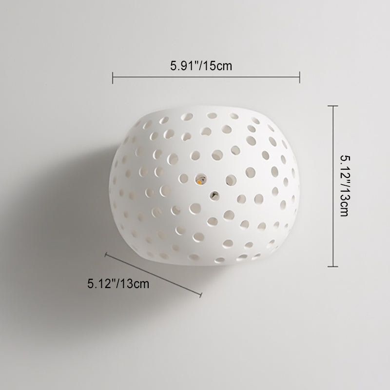 Zeitgenössische kreative Gipskugel hohl 1-Licht Wand sconce Lampe für Nachttisch