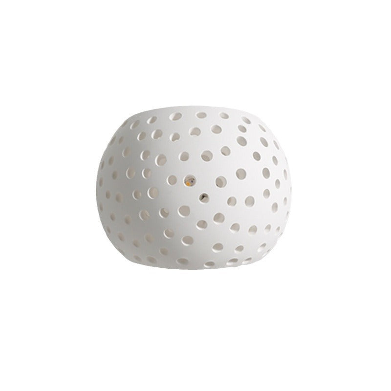 Zeitgenössische kreative Gipskugel hohl 1-Licht Wand sconce Lampe für Nachttisch