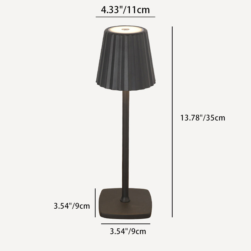 Zeitgenössische skandinavische wiederaufladbare Eisen Acryl Falten Zylinder LED Tischlampe Nachtlicht für Schlafzimmer