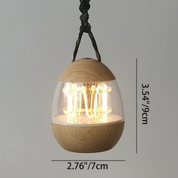 Zeitgenössische Retro wiederaufladbare Aluminium Acryl Eierhängende LED Tischlampe kleine Nachtlicht für Schlafzimmer