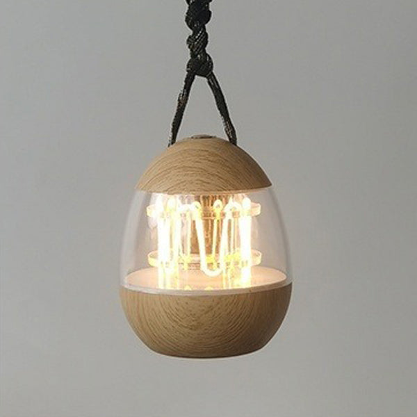 Zeitgenössische Retro wiederaufladbare Aluminium Acryl Eierhängende LED Tischlampe kleine Nachtlicht für Schlafzimmer