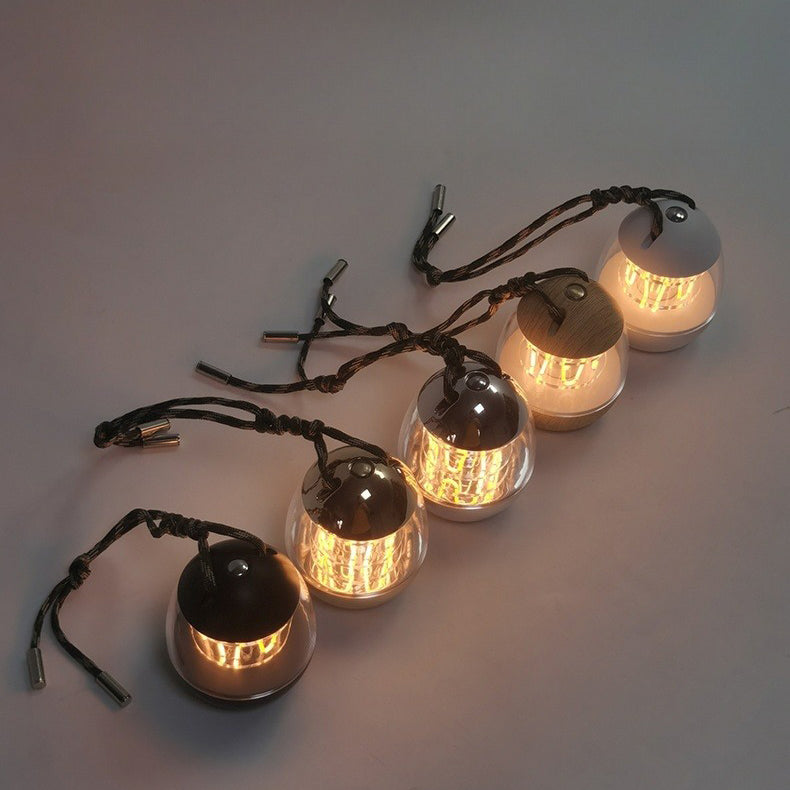 Zeitgenössische Retro wiederaufladbare Aluminium Acryl Eierhängende LED Tischlampe kleine Nachtlicht für Schlafzimmer