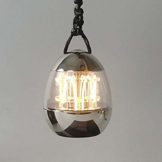 Zeitgenössische Retro wiederaufladbare Aluminium Acryl Eierhängende LED Tischlampe kleine Nachtlicht für Schlafzimmer