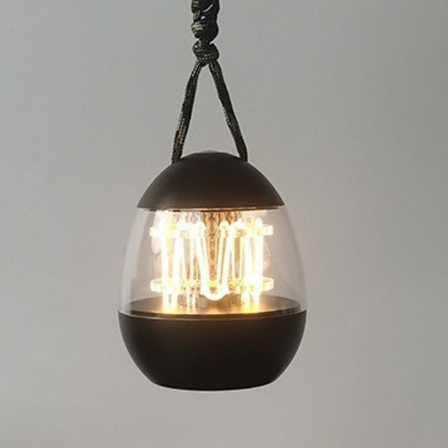 Zeitgenössische Retro wiederaufladbare Aluminium Acryl Eierhängende LED Tischlampe kleine Nachtlicht für Schlafzimmer