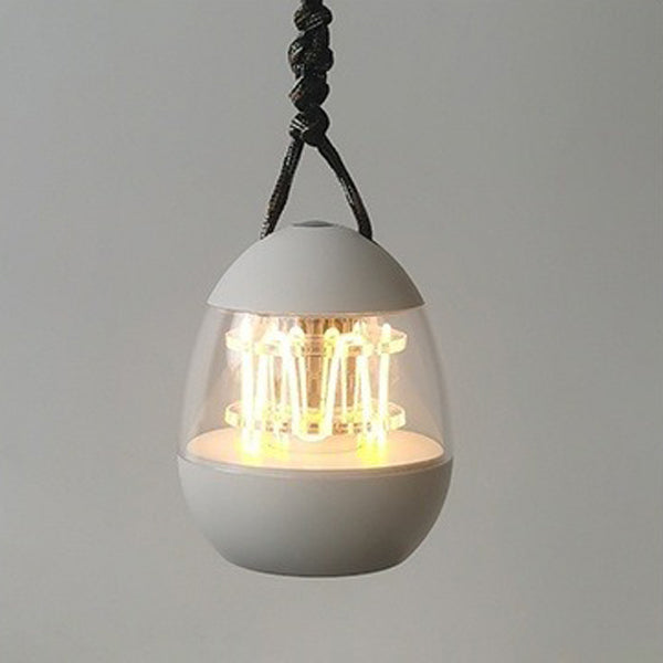 Zeitgenössische Retro wiederaufladbare Aluminium Acryl Eierhängende LED Tischlampe kleine Nachtlicht für Schlafzimmer