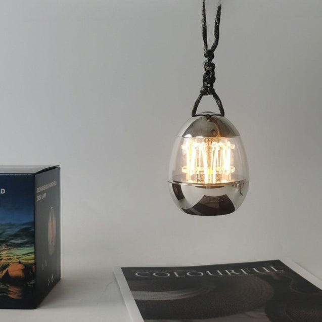 Zeitgenössische Retro wiederaufladbare Aluminium Acryl Eierhängende LED Tischlampe kleine Nachtlicht für Schlafzimmer