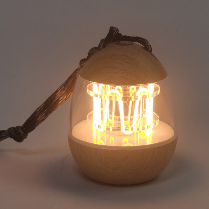 Zeitgenössische Retro wiederaufladbare Aluminium Acryl Eierhängende LED Tischlampe kleine Nachtlicht für Schlafzimmer