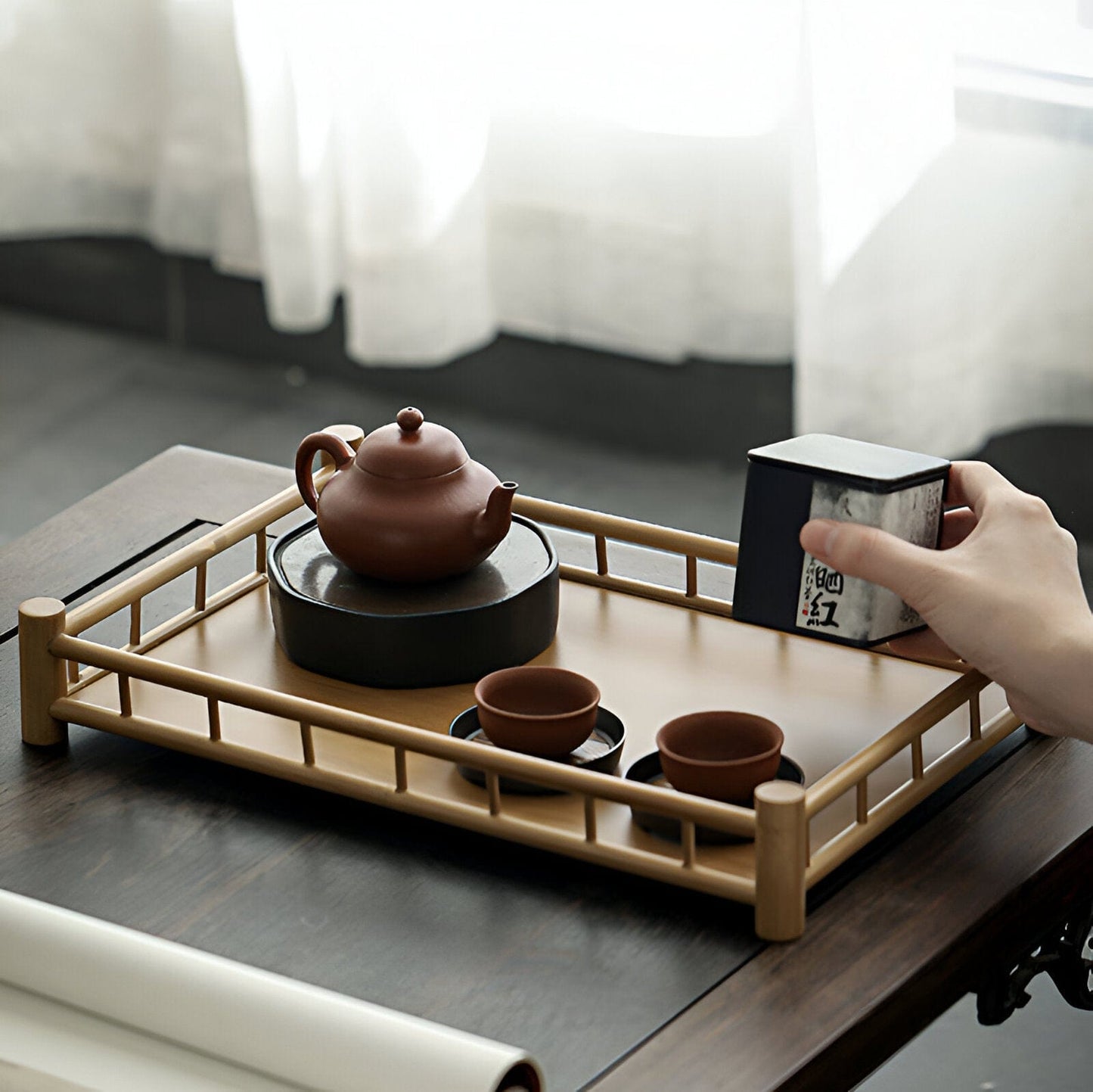 Bambus Teetablett Set