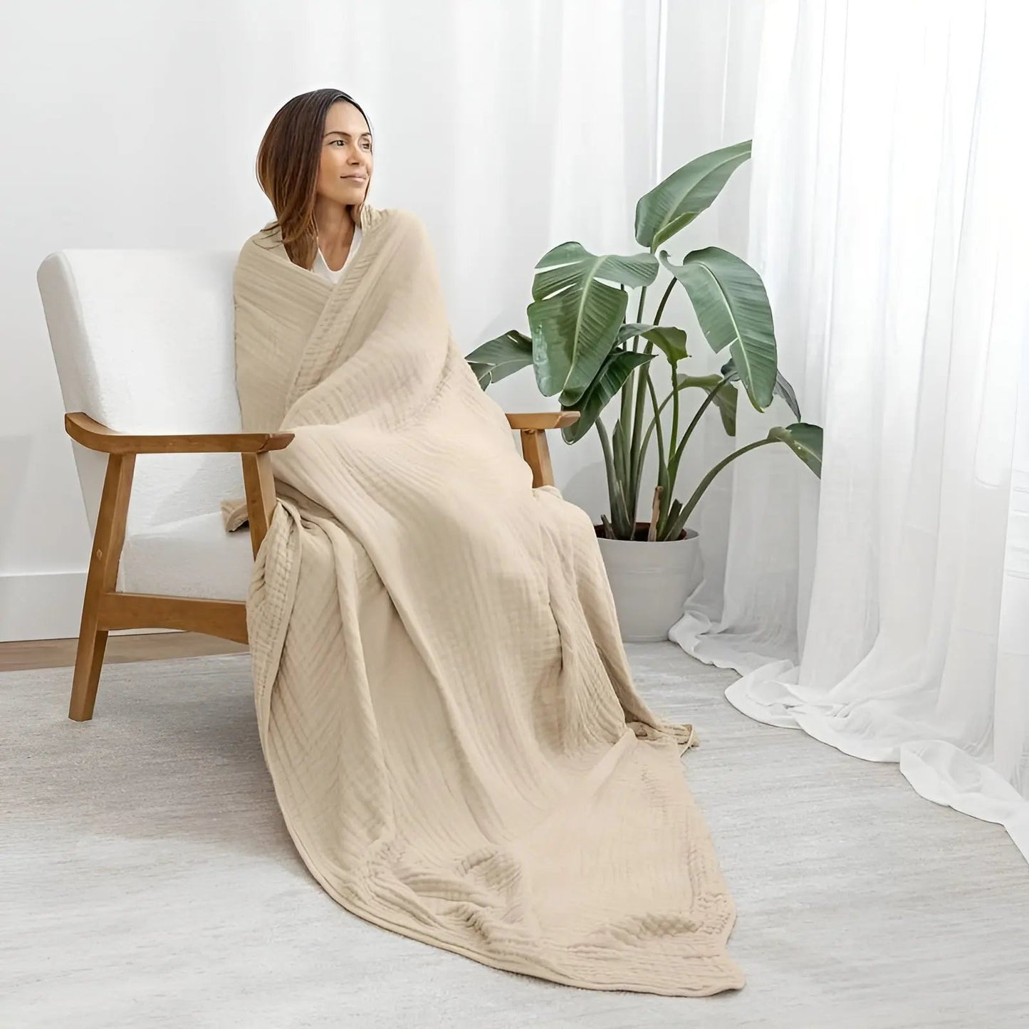 BreezeCotton Luxus Baumwolldecke für Jede Saison