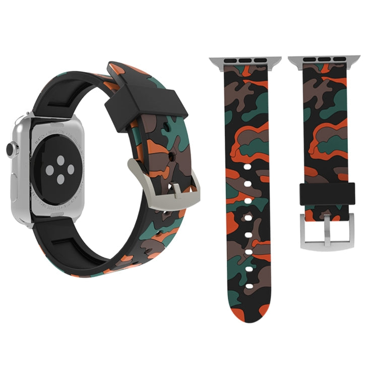 Sandsberg | Für Apple Watch Series 3 & 2 & 1 38mm Mode Camouflage Muster Silikon Uhrband (Rot)