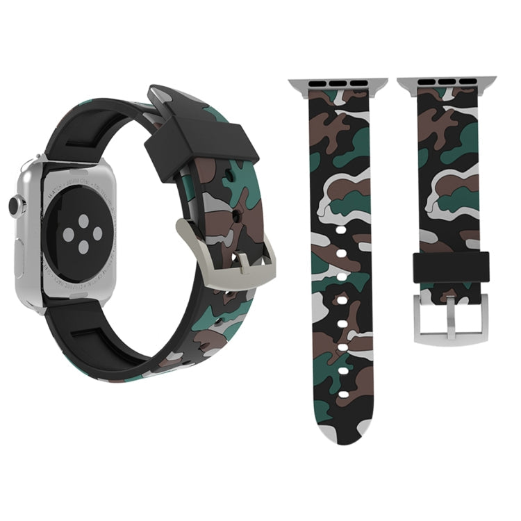 Sandsberg | Für Apple Watch Series 3 & 2 & 1 42mm Fashion Camouflage Muster Silikon Uhrenarmband (Weiß)
