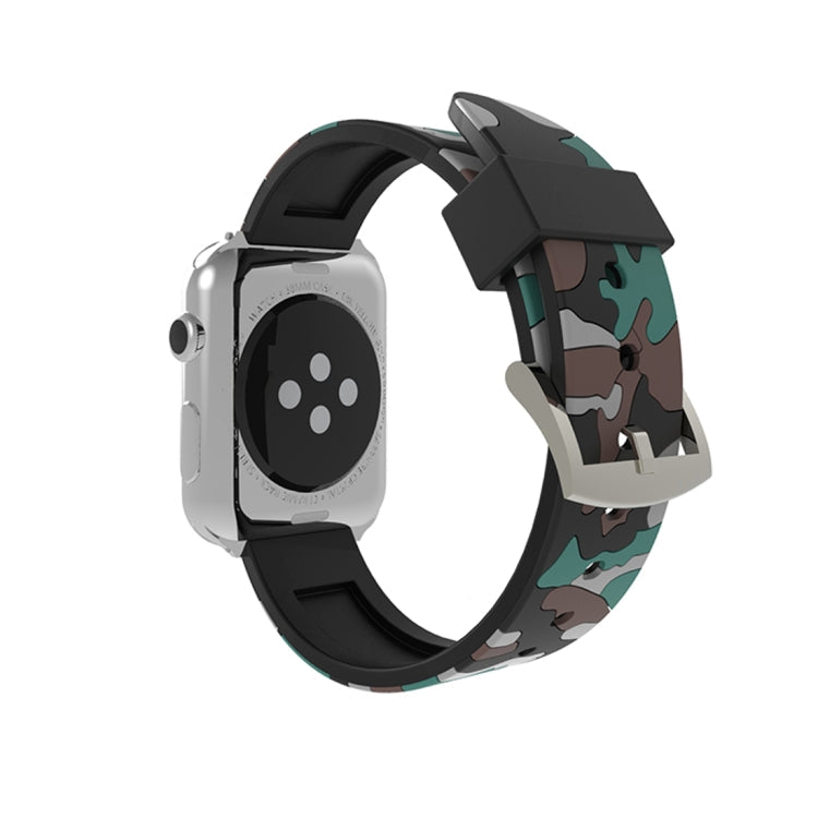 Sandsberg | Für Apple Watch Series 3 & 2 & 1 42mm Fashion Camouflage Muster Silikon Uhrenarmband (Weiß)