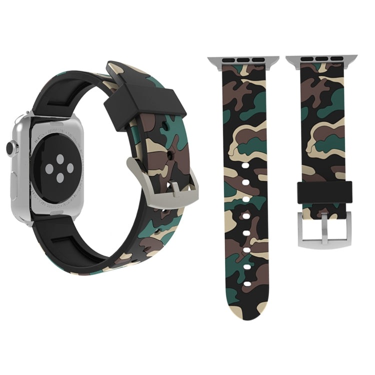 Sandsberg | Für Apple Watch Series 3 & 2 & 1 42mm Fashion Camouflage Muster Silikon Uhrband (Aprikose)