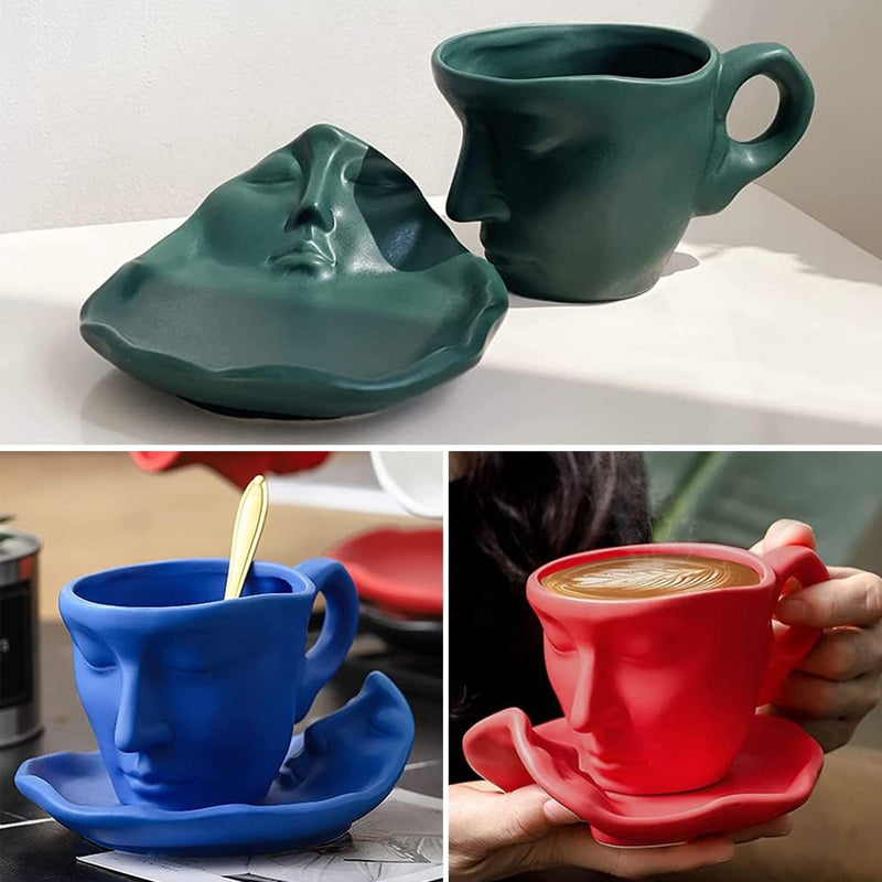 Metall berühren Gesicht kreative Keramik Kuss Kaffeetasse