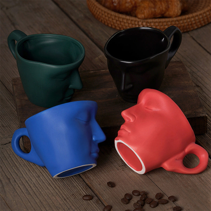 Metall berühren Gesicht kreative Keramik Kuss Kaffeetasse