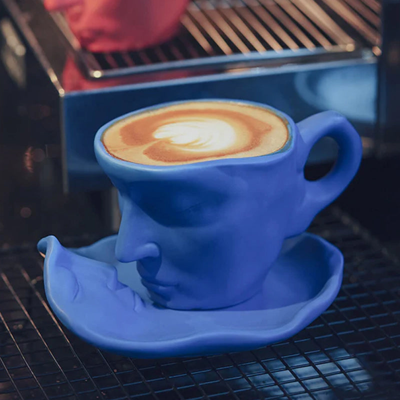 Metall berühren Gesicht kreative Keramik Kuss Kaffeetasse